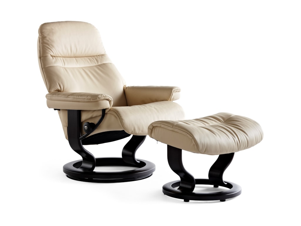 stressless sunrise 1237015 medium reclining chair ottoman with