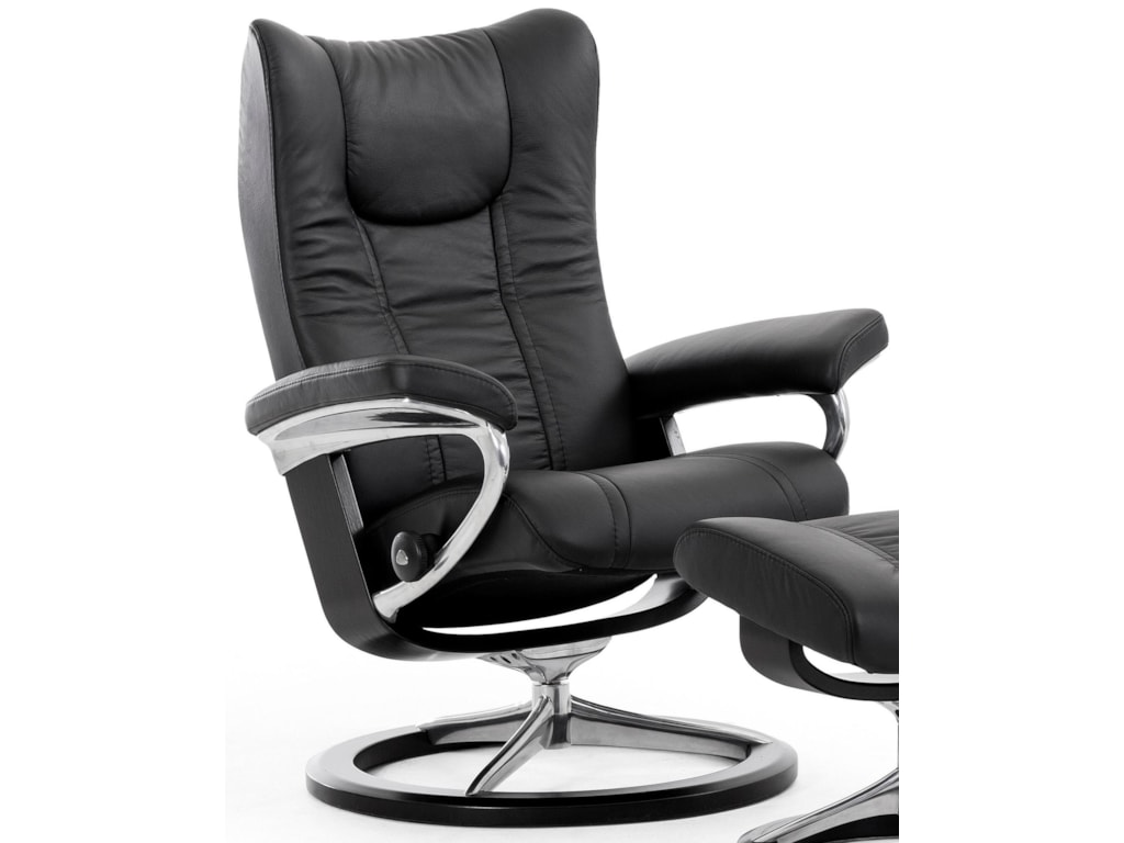 stressless wing 1161310 medium reclining chair with signature base