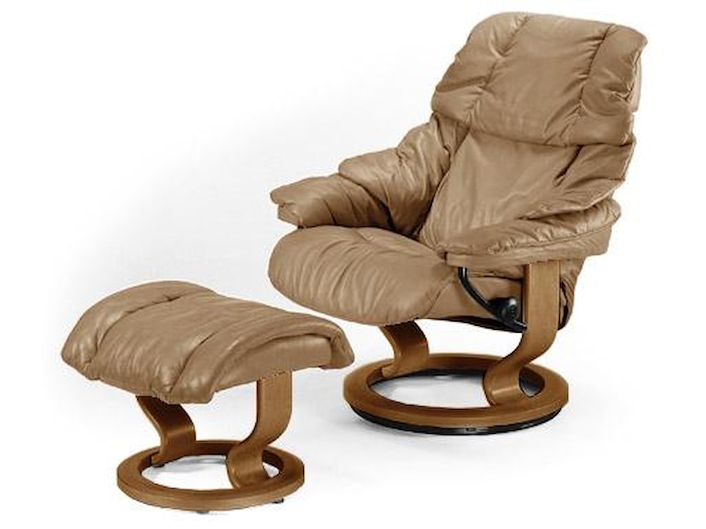 Stressless Reno Small Recliner Ottoman Paloma Sand Teak Stressless Renosmall Chair Ottoman With Clic Base