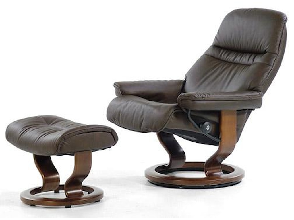 stressless sunrise medium sunrise recliner ottoman paloma chocolate