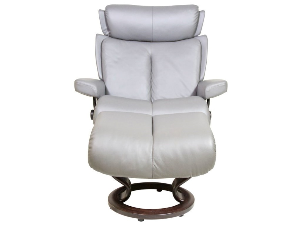 Stressless MagicLarge Chair & Ottoman with Classic Base