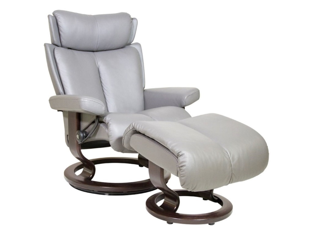 Stressless MagicMedium Chair & Ottoman with Classic Base