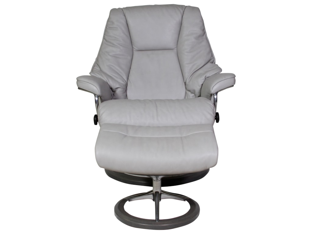Stressless LiveLarge Chair & Ottoman with Signature Base