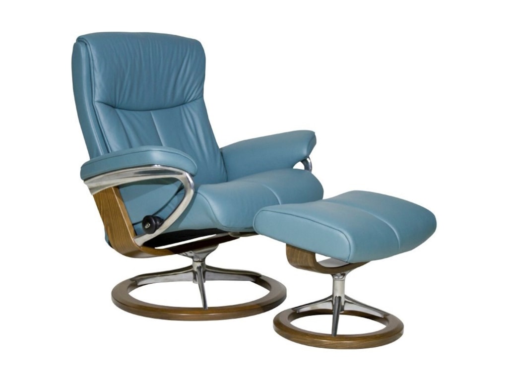 Stressless PeaceLarge Chair & Ottoman with Signature Base