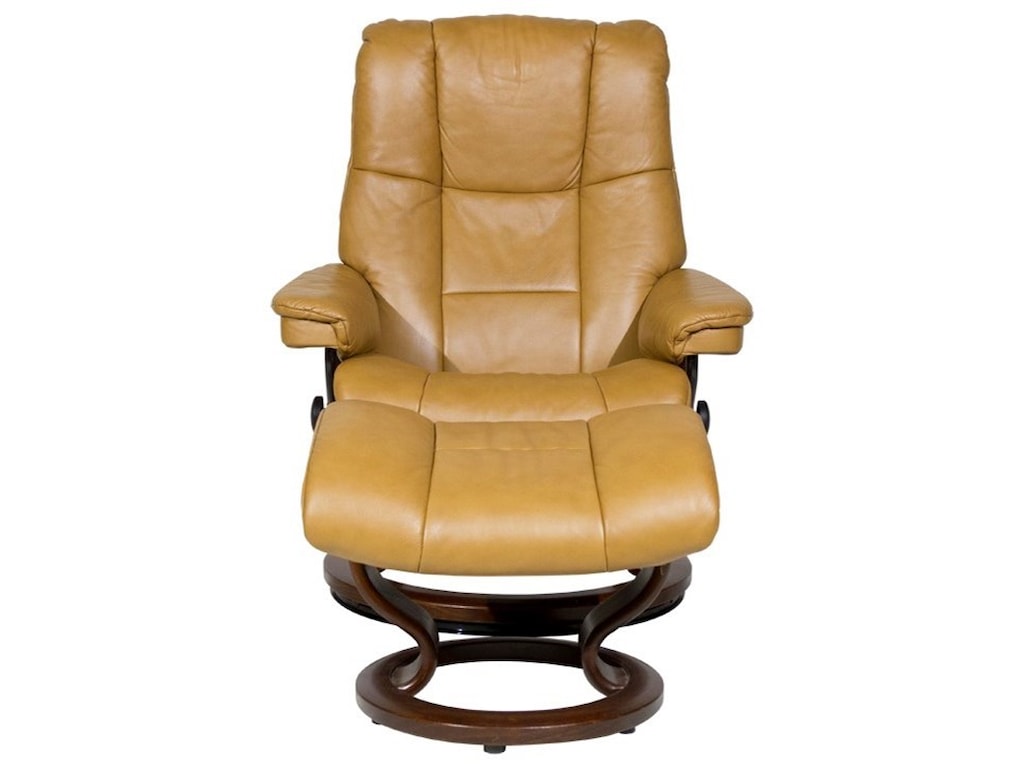 Stressless MayfairMedium Chair & Ottoman with Classic Base