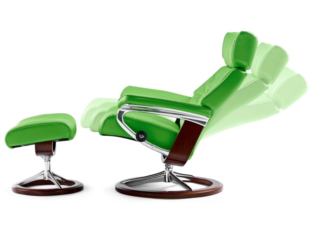 Stressless SkylineSmall Chair & Ottoman with Signature Base