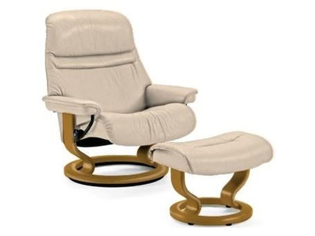 stressless sunrise 1238015 large reclining chair ottoman with