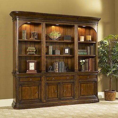 Strongson Furniture Winsome Home Office Traditional Combination Strongson Furniture Winsome Home Office Traditional Combination Bookcase With Left Right Curved Piers
