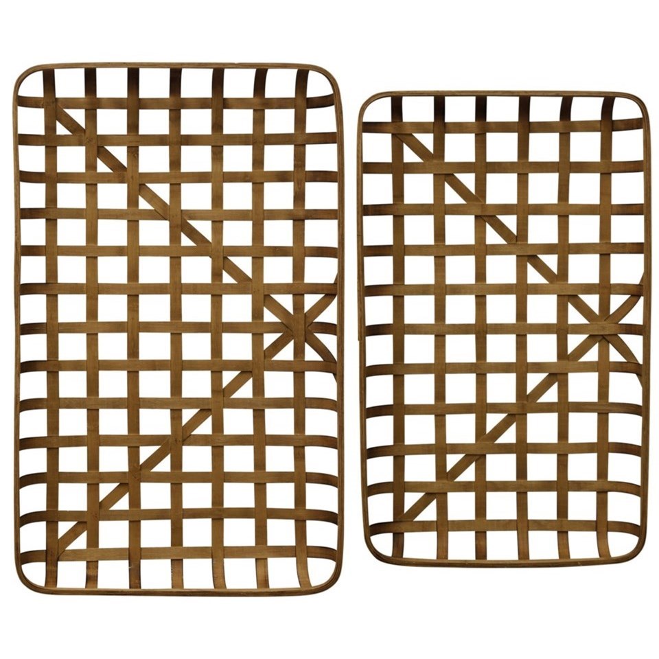 Paracel Natural, Industrial Traditional, Set of Two Bamboo Trays