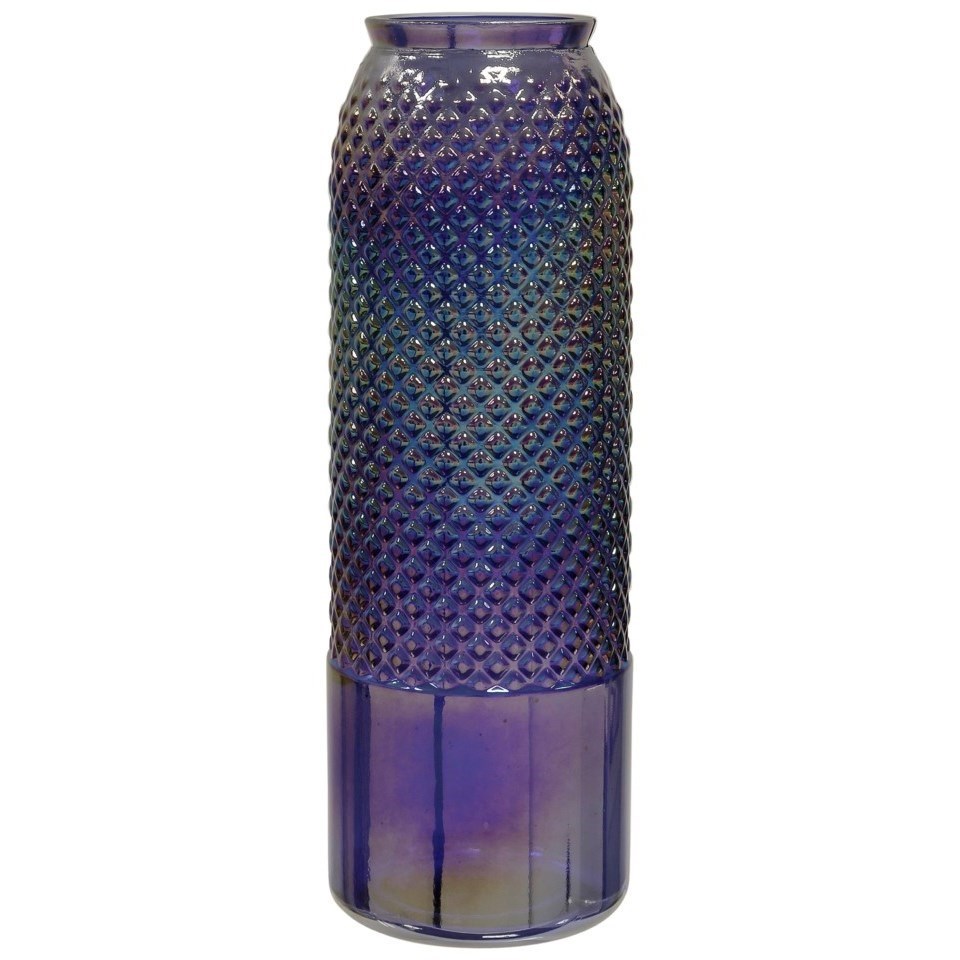 Diamond Stud Violet Pearl Recycled Spanish Glass Vase 