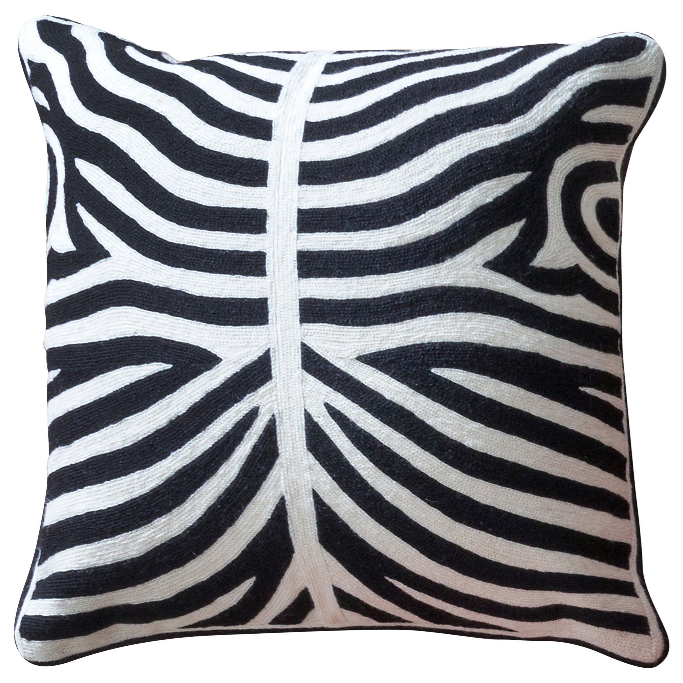 Black and White Zebra-Patterned Accent Pillow