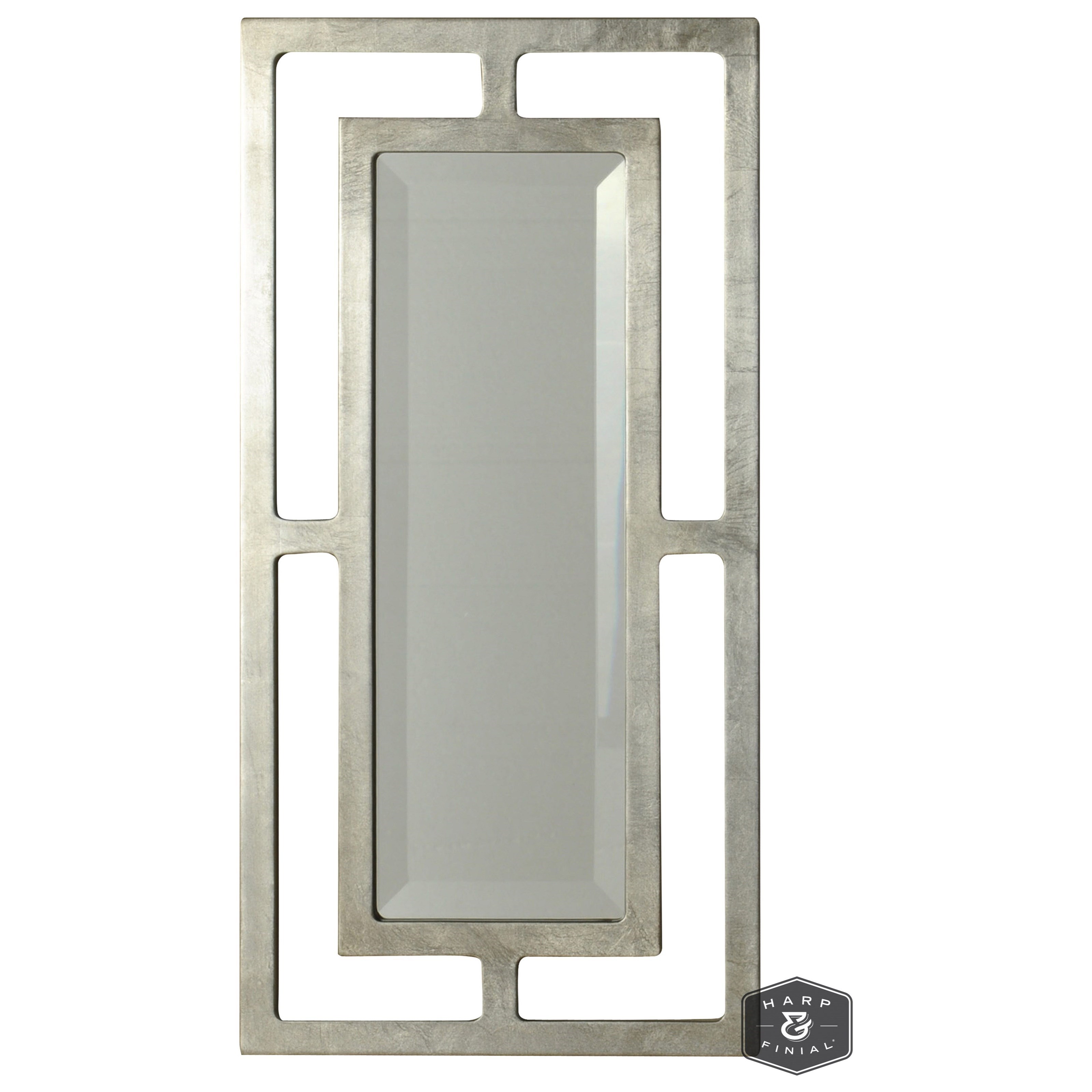 Double-Framed Beveled Mirror with Silver Finish