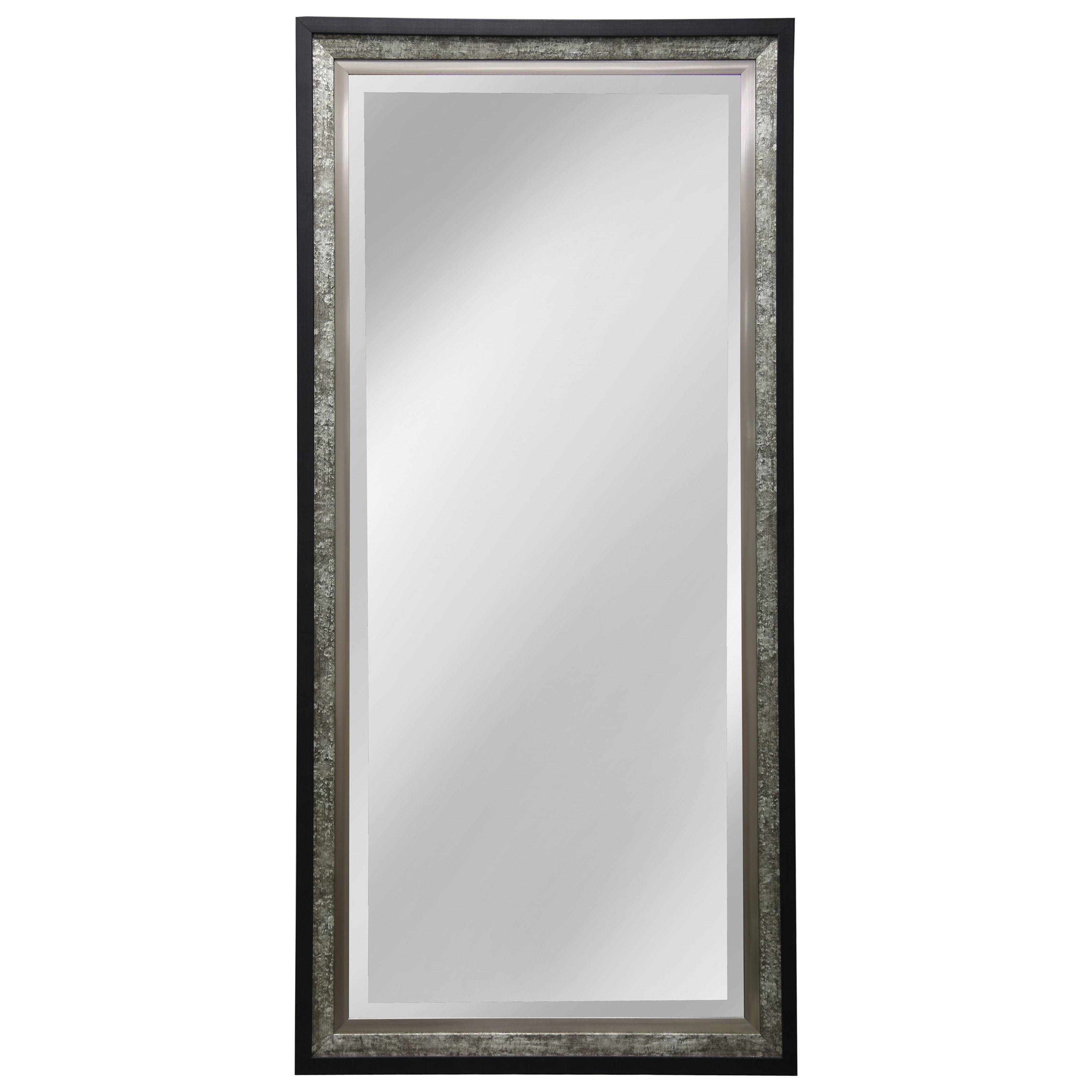 Stylecraft Mirrors Silver And Black Wood Framed Mirror Wilcox