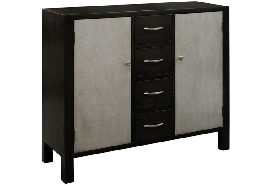 Stylecraft Occasional Cabinets 4 Drawer Cabinet With Metallic