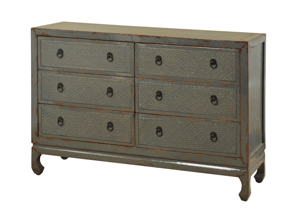 StyleCraft Occasional Cabinets SF24447 Oriental Antique Six Drawer StyleCraft Occasional CabinetsAntique Six Drawer Dresser - StyleCraft Occasional Cabinets SF24447 Oriental Antique Six Drawer