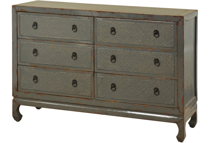 Stylecraft Occasional Cabinets Oriental Antique Six Drawer Dresser
