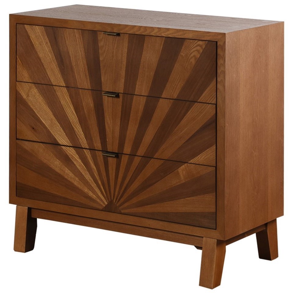 Hatden Accent Chest with Walnut & Ash Wood Sunburst