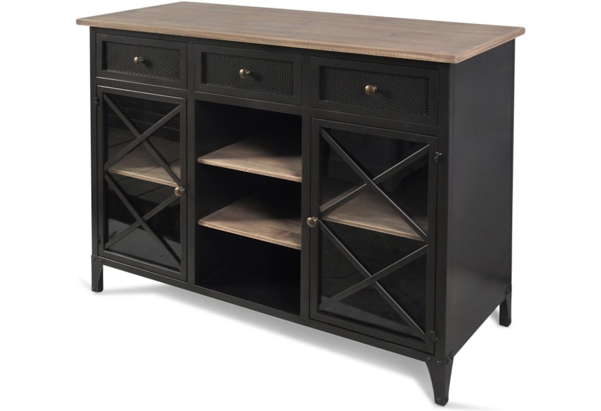Stylecraft Occasional Cabinets Sf25395 Black Metal Farmhouse