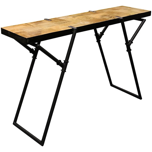 industrial sofa table with metal pipe base occasional tables by