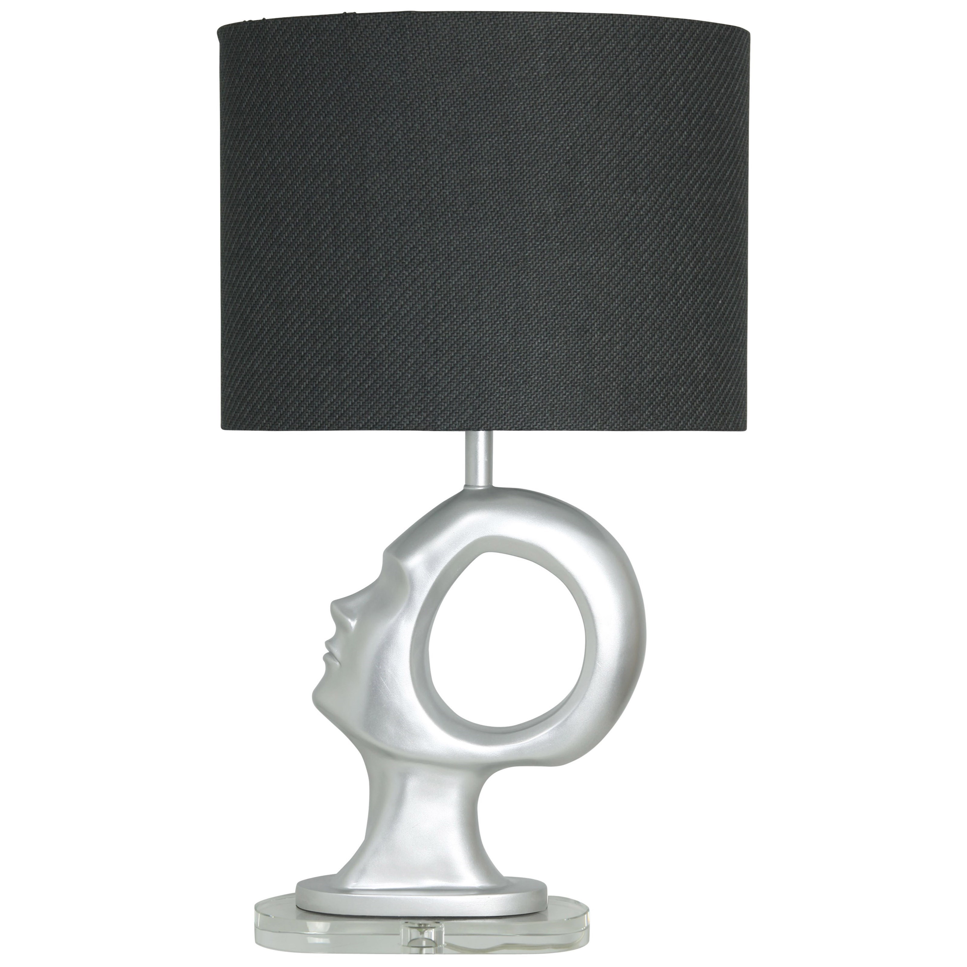 Table Lamp with Female Left-Facing Head in Silver Finish