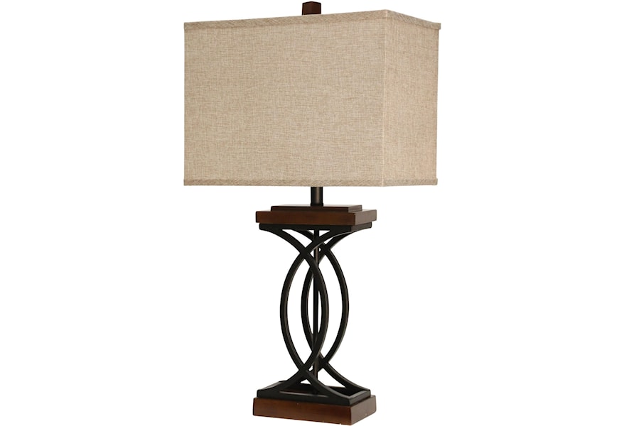 Stylecraft Lamps Metal And Wood Like Table Lamp Wilcox Furniture