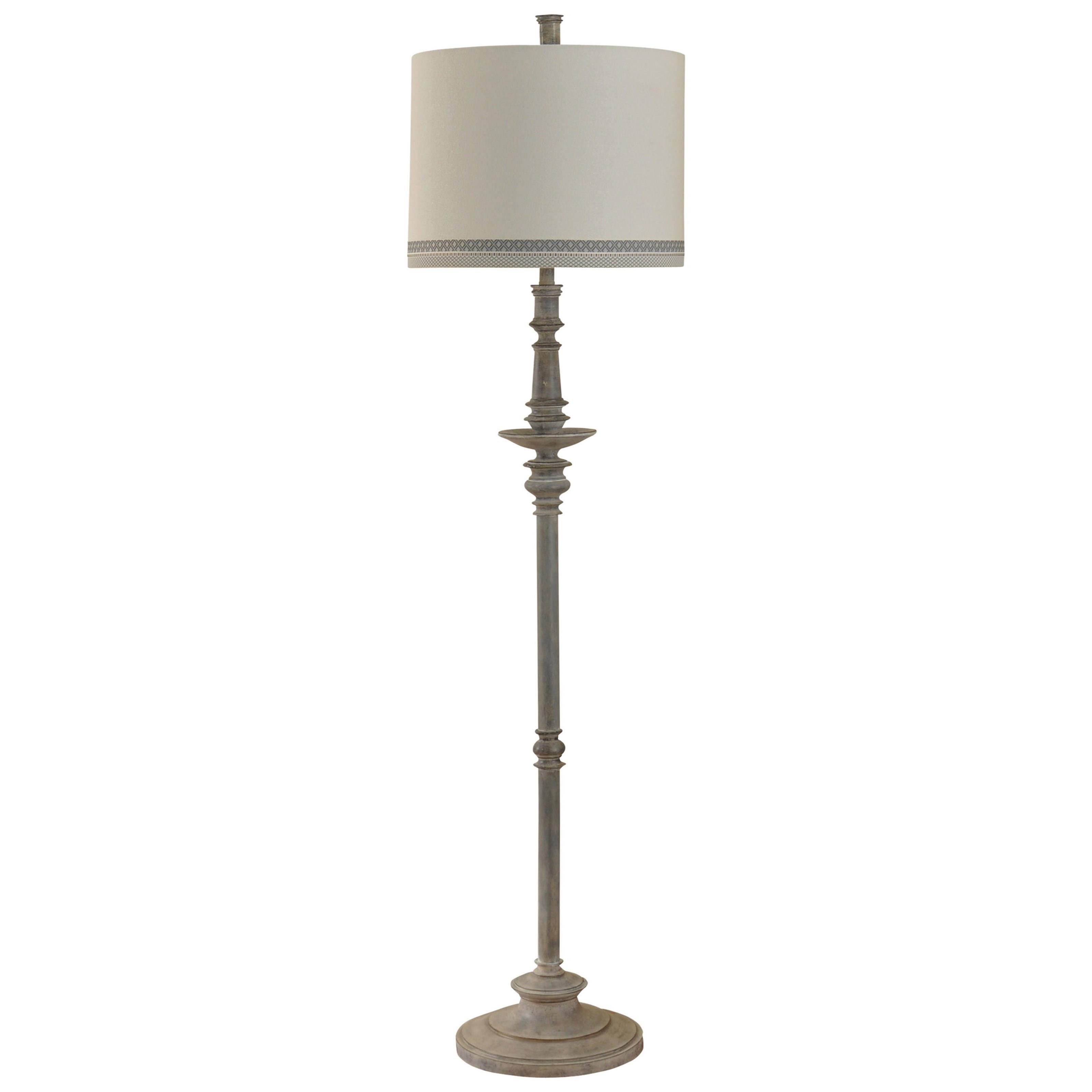 Washed Gray Floor Lamp
