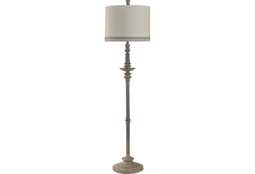 Stylecraft Lamps Washed Gray Floor Lamp Westrich Furniture