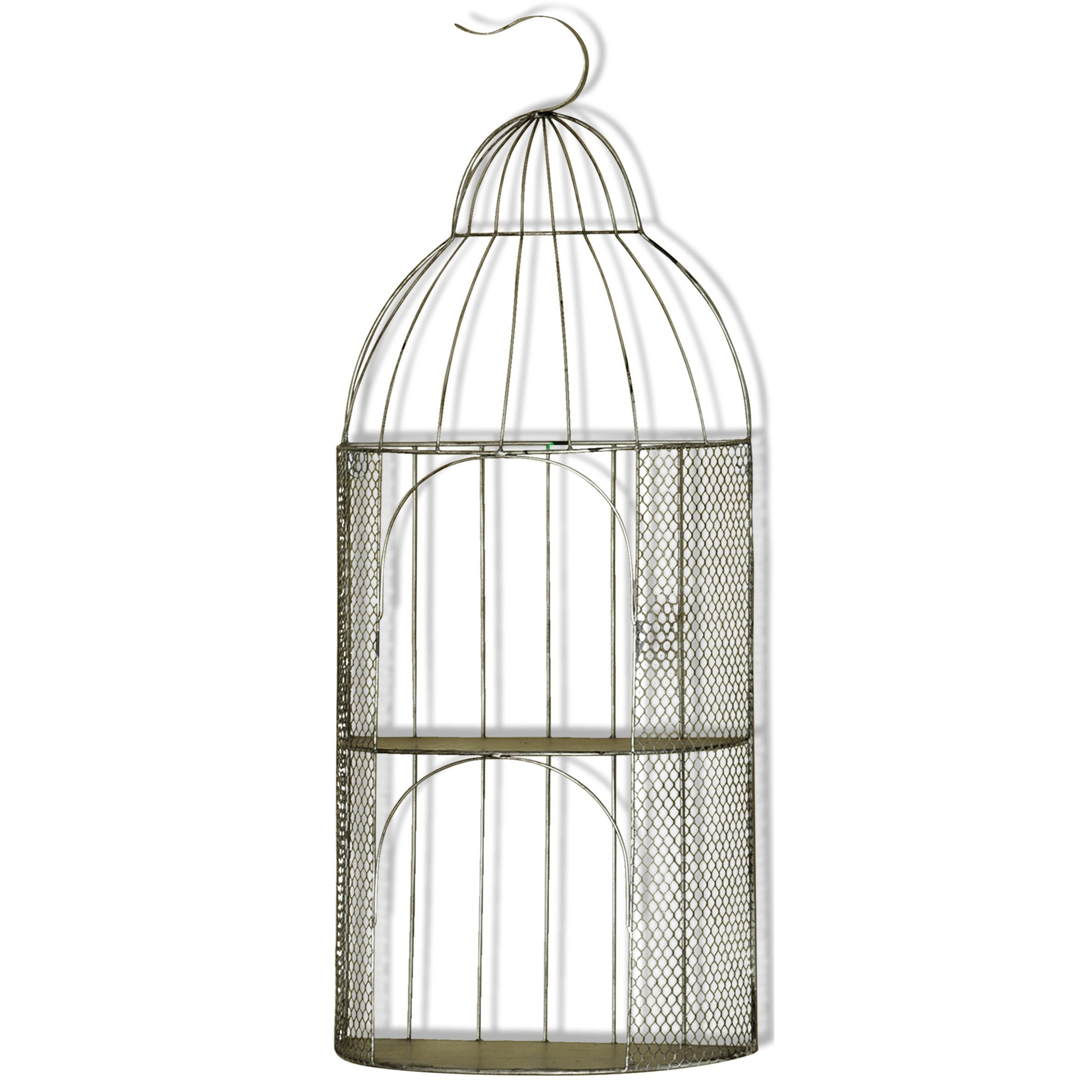 Stylecraft Wall Decor Bird Cage Hanging Wall Art With 2 Shelves