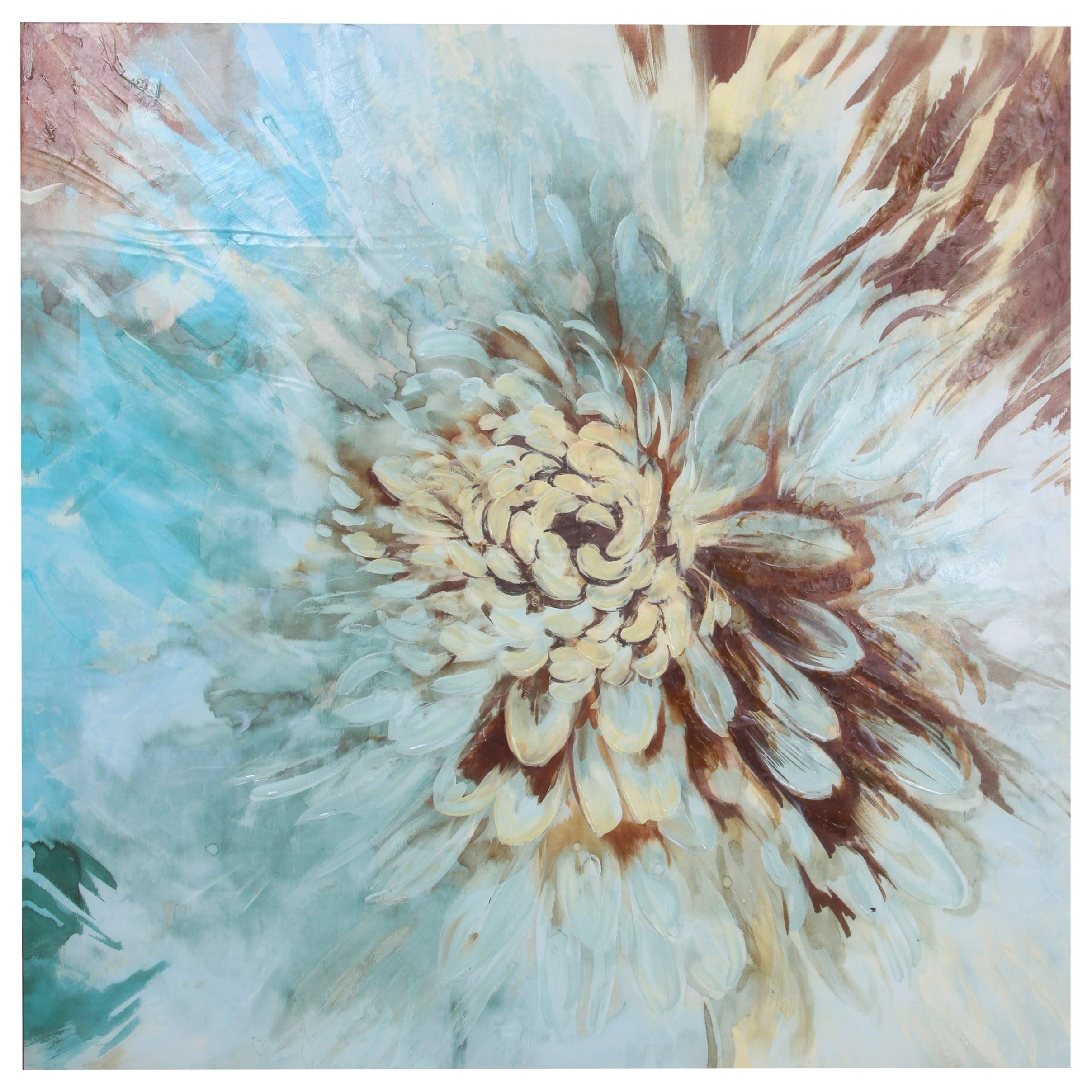 Blue Dahlia Floral Flower CANVAS Wall Art Picture ANY SIZE
