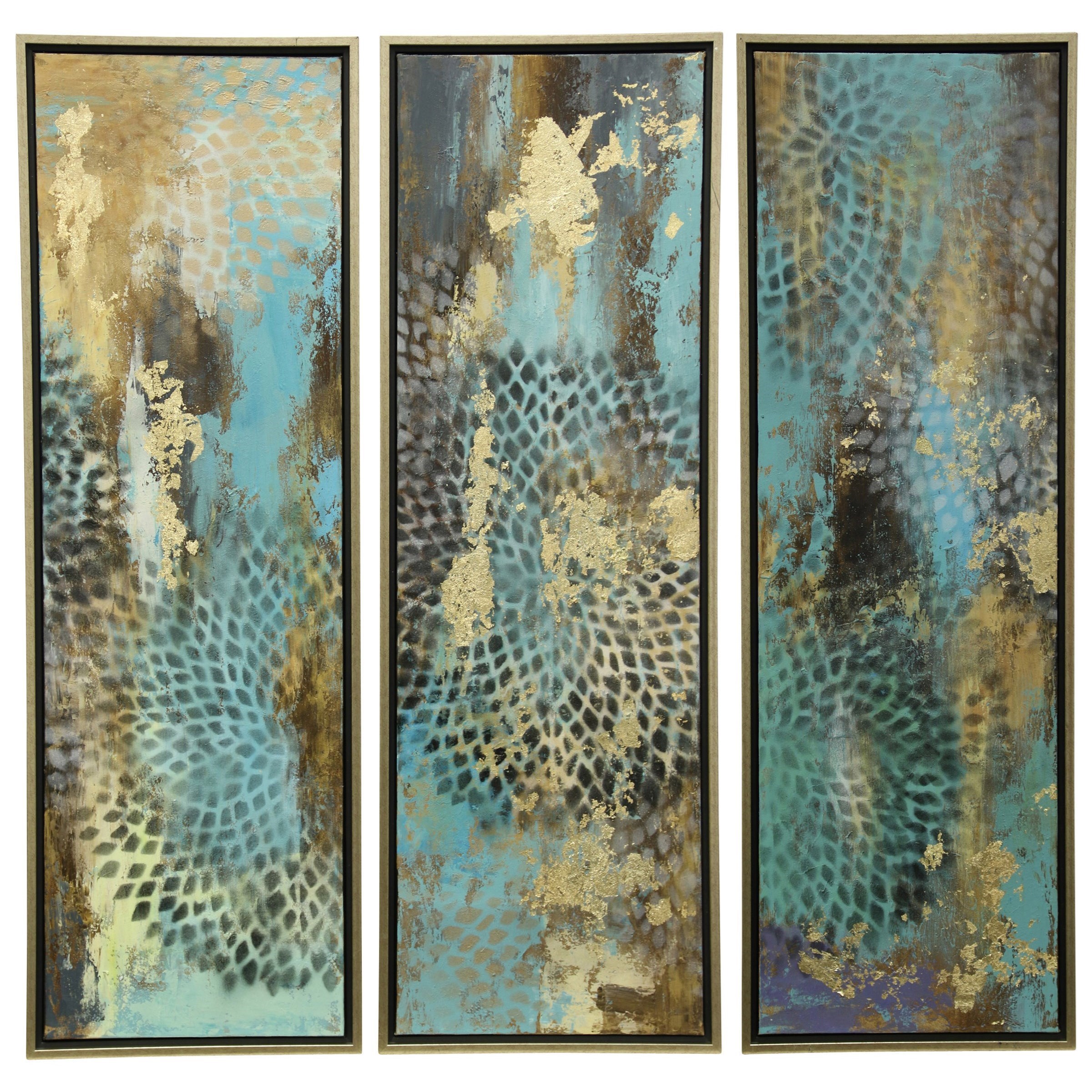 Stylecraft Wall Decor Set Of 3 Hand Painted Framed Canvas Wilcox Furniture Wall Decor