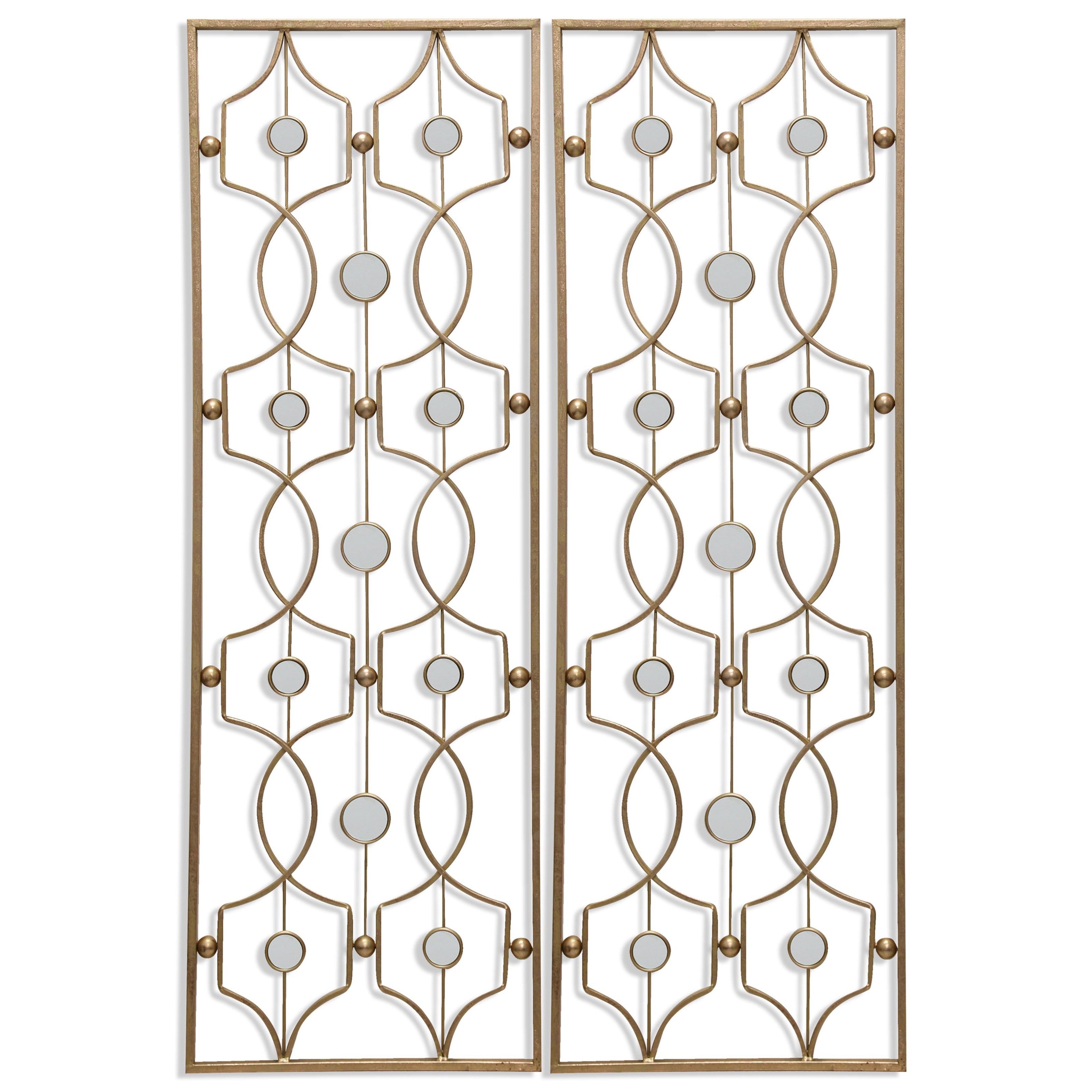 Stylecraft Wall Decor Set Of 2 Gold Framed Metal Wall Hangings