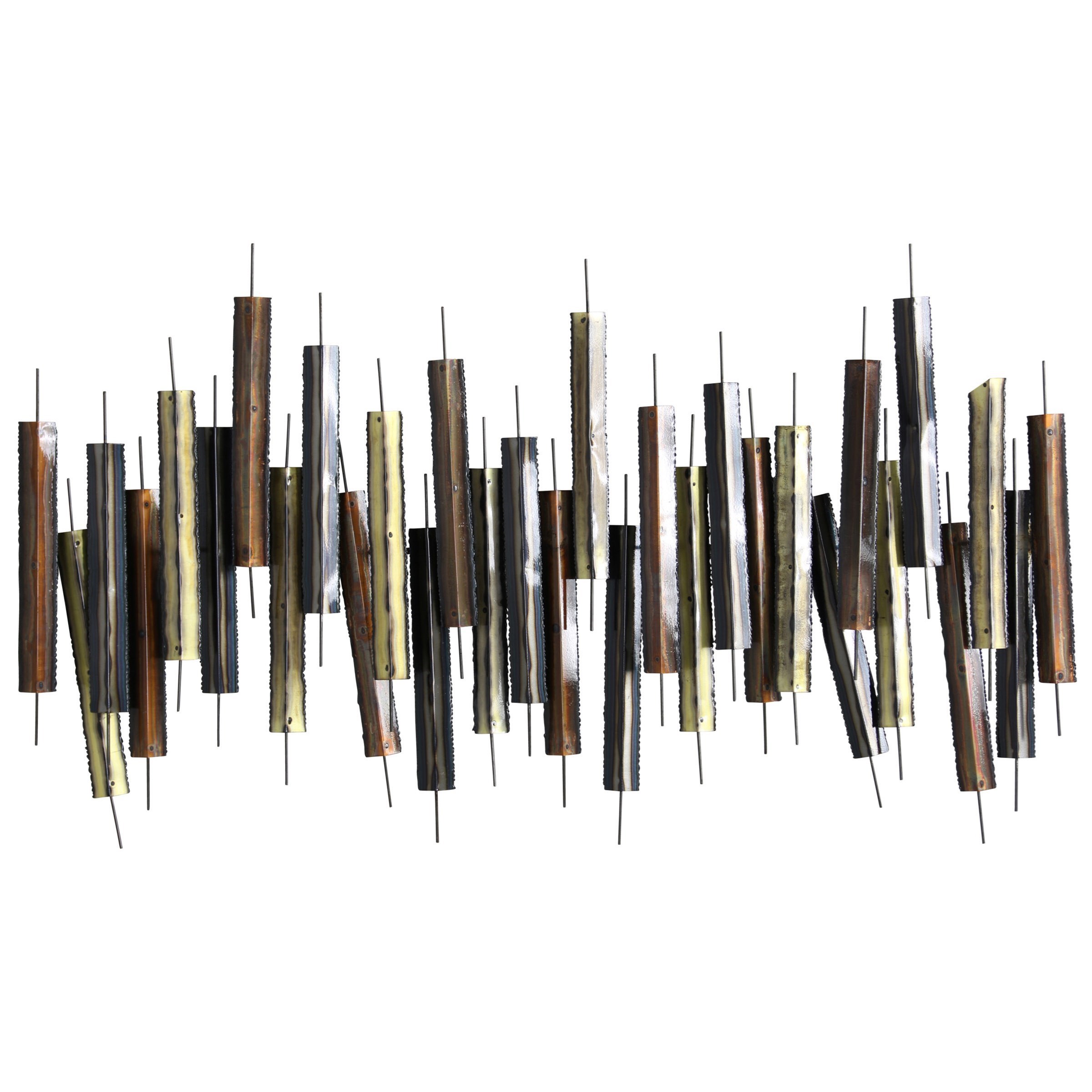 Stylecraft Wall Decor Rectangular Metal Strips In Gold And Copper