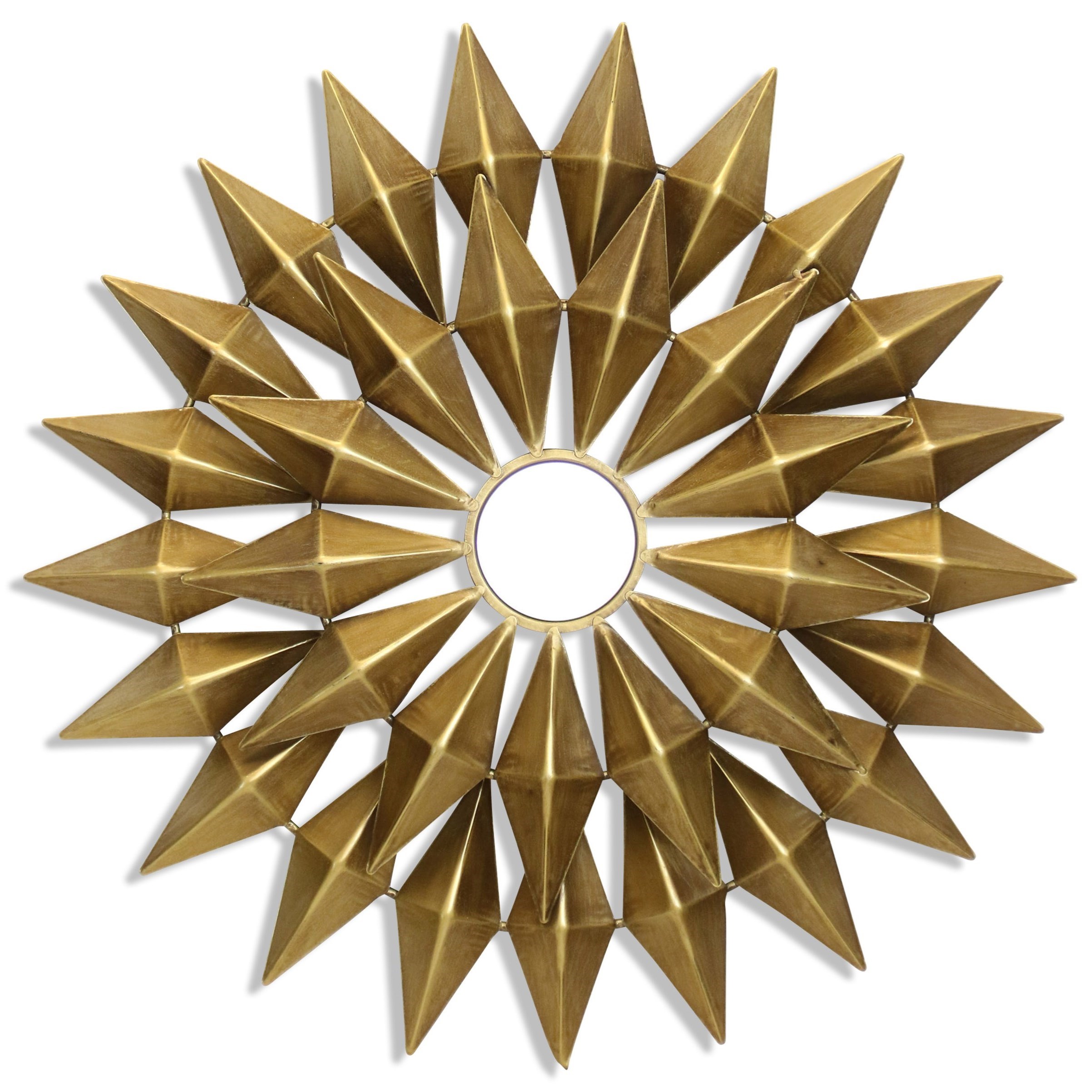 Gold Metal Starburst Wall Art with Mirrored Center