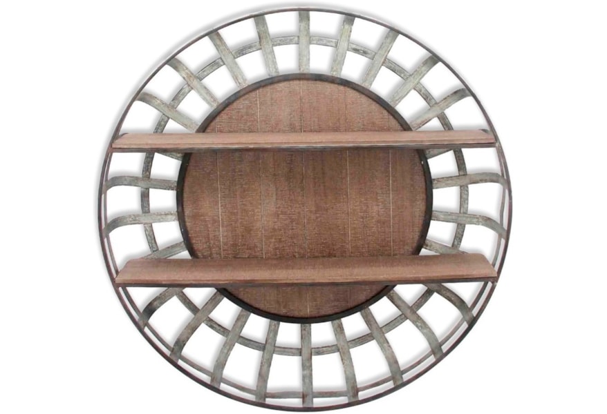 Stylecraft Wall Decor Wi52452 Galvanized Metal Wood Wall Shelf
