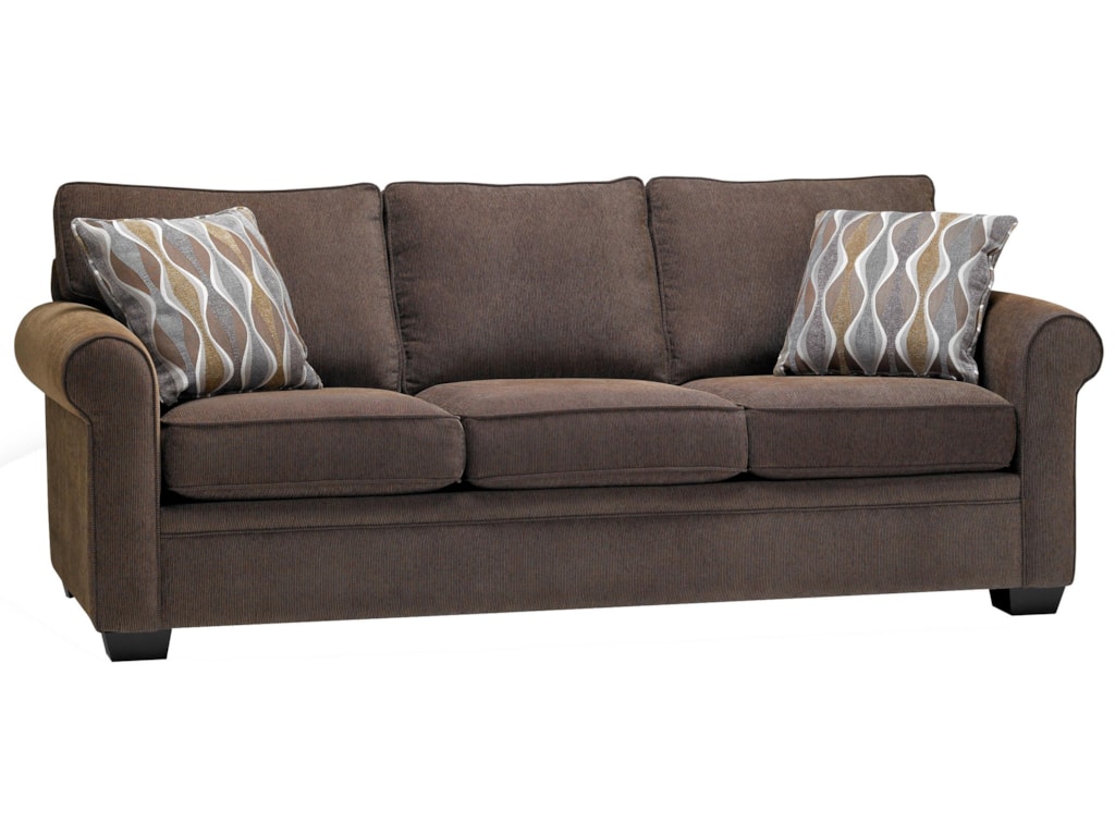 4320 Casual Styled Stationary Sofa With Rounded Arms And Wooden Feet Stylus 4320sofa