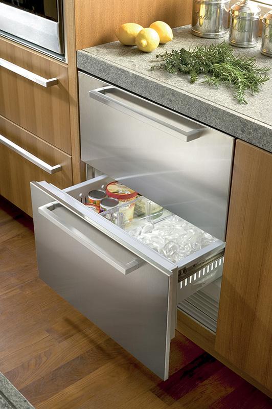 integrated ice maker drawer