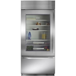 Sub Zero Bi 36ug 21 4 Cu Ft Built In Refrigerator With Glass Door Furniture And Appliancemart Refrigerator Cabinet Depth Bottom Freezer