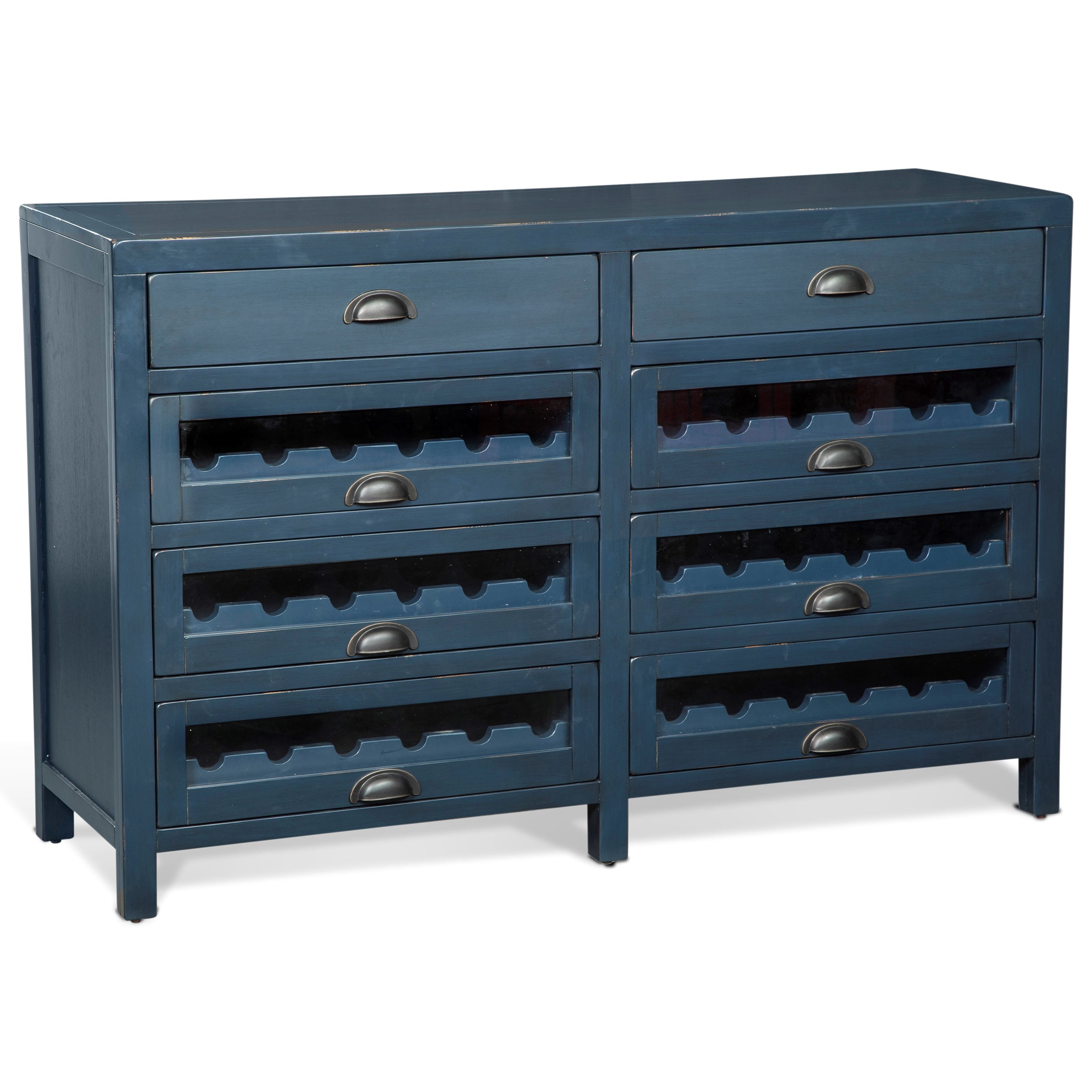 Sunny Designs 1990 Eight Drawer Server With 6 Wine Racks