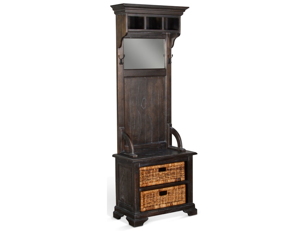 Sunny Designs 2040 Farmhouse Narrow Hall Tree W Baskets