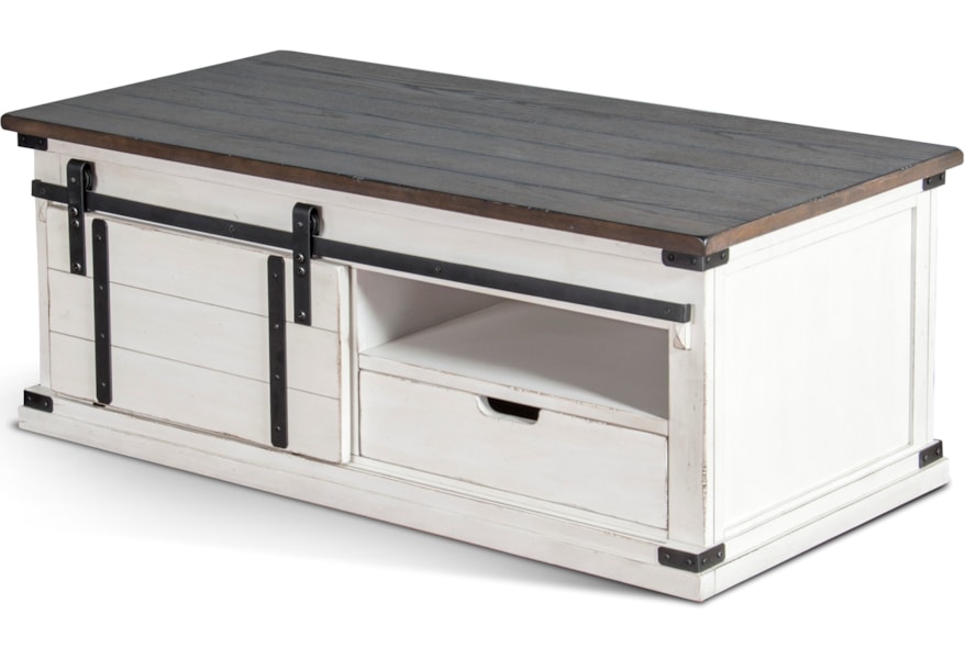 3270 Rustic Barn Door Coffee Table With Casters By Sunny Designs At Stoney Creek Furniture