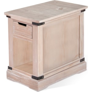 3270 Rustic Chair Side Table With Open Shelf Sadler S Home Furnishings End Tables