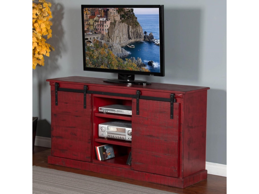 Sunny Designs 3577 65 Tv Console W Barn Doors Conlin S Furniture Sunny Designs 3577 65 Tv Console W Barn Doors