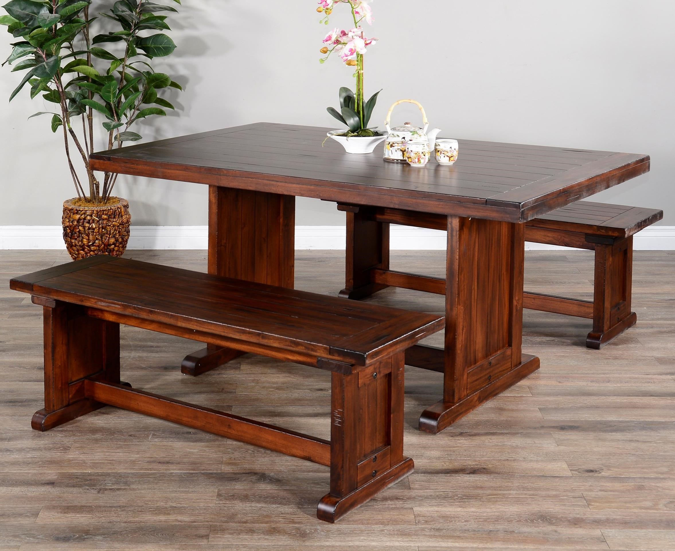 Sunny Designs Bayside Table With 2 Benches Home Furnishings