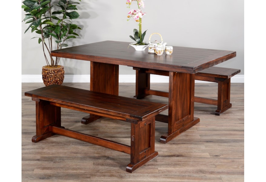 Sunny Designs Bayside Table With 2 Benches Home Furnishings