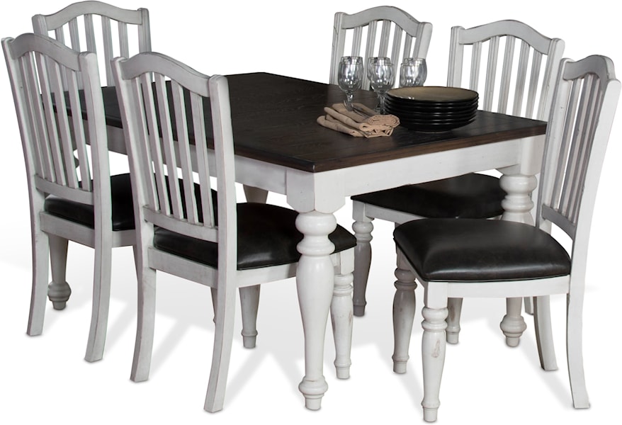 Sunny Designs Bourbon County 7 Piece Extension Dining Table Set