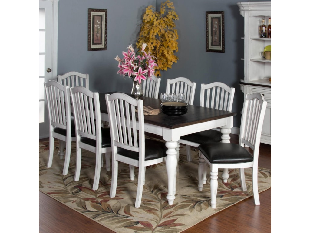 Bourbon County 9 Piece Extension Dining Table Set With Slatback Chairs By Sunny Designs At Conlin S Furniture Bourbon County 9 Piece Extension Dining Table Set With Slatback Chairs By Sunny Designs At Conlin S Furniture