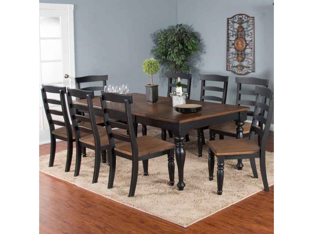 Bourbon Trail 9 Piece Extension Dining Table Set With Ladderback Chairs By Sunny Designs Bourbon Trail 9 Piece Extension Dining Table Set With Ladderback Chairs By Sunny Designs