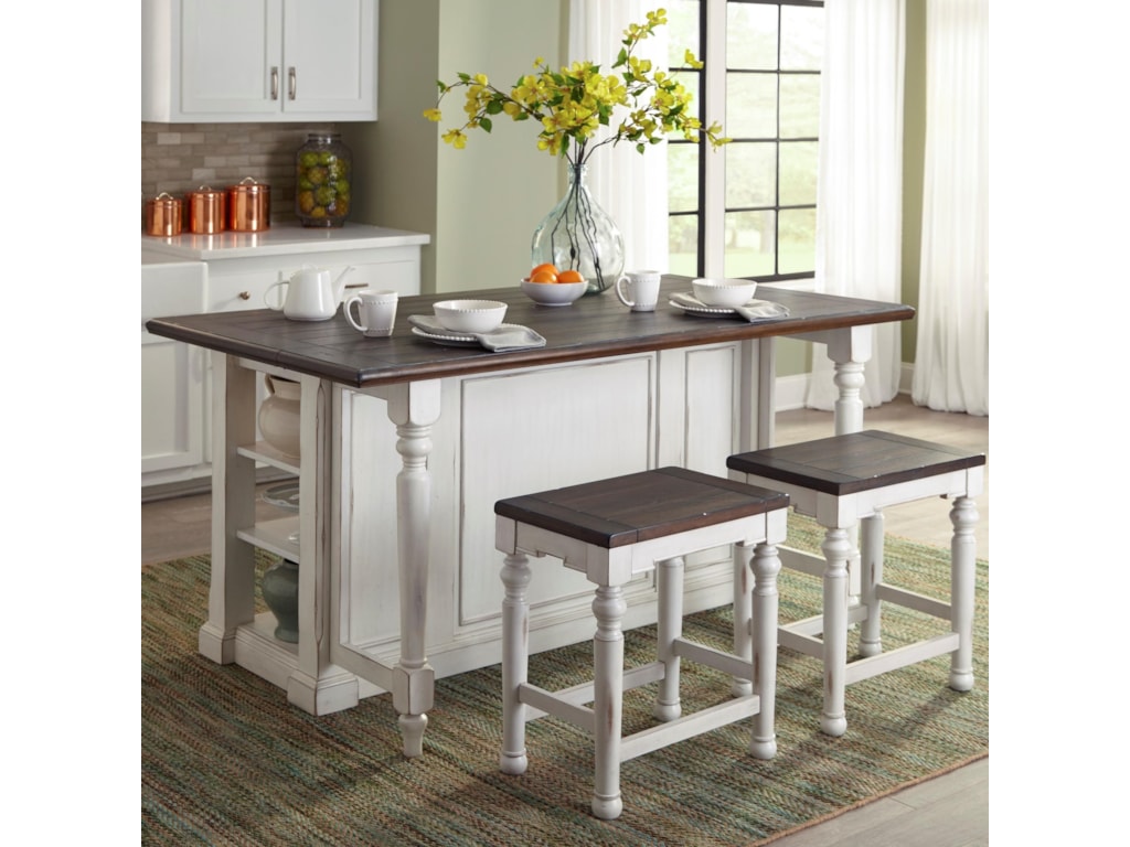 Sunny Designs Bourbon County 3 Piece Kitchen Island Set With Gate Sunny Designs Bourbon Countythree Piece Kitchen Island Set