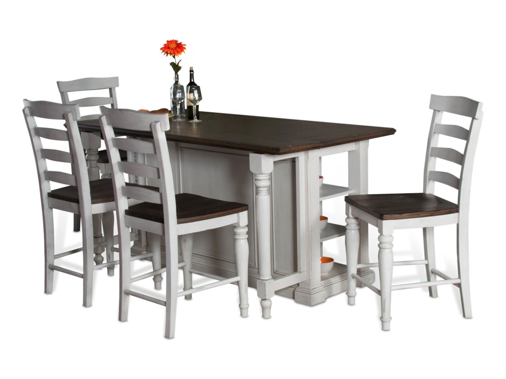 Sunny Designs Bourbon County 5 Piece Kitchen Island Chair Set With Sunny Designs Bourbon County 5 Piece Kitchen Island Chair Set With Gate Leg