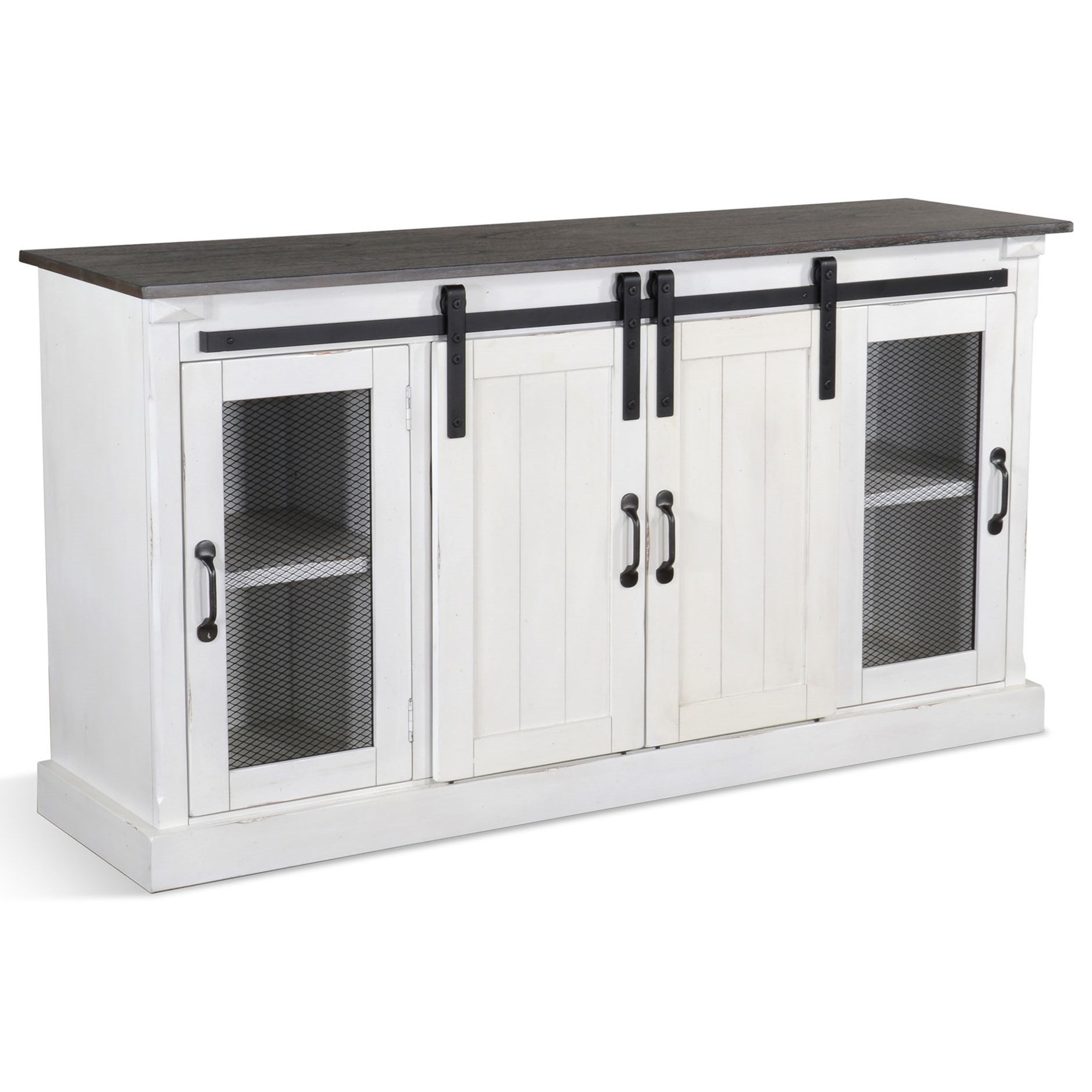 Sunny Designs Bourbon County Credenza Barn Door White Conlin S Furniture Tv Stands